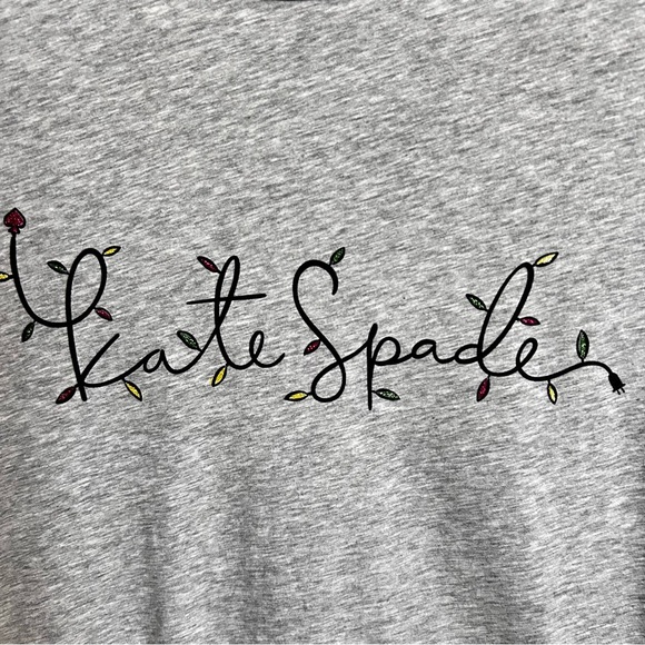 Kate Spade String Lights Logo Holiday Short Sleeve Tee - Picture 4 of 8